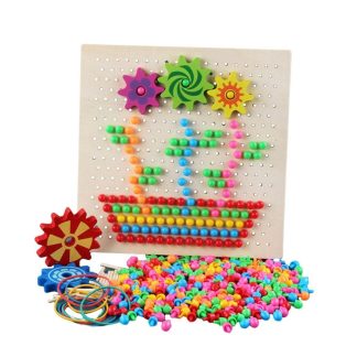 Wooden Creative Mushroom Pegboard - 240 Pieces