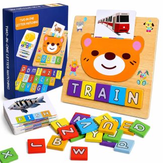 2-in-1 Letter Matching Wooden Toy for Kids