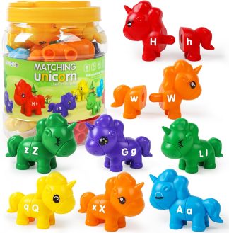 Matching Unicorn Toy - Double-Sided Uppercase & Lowercase Alphabet