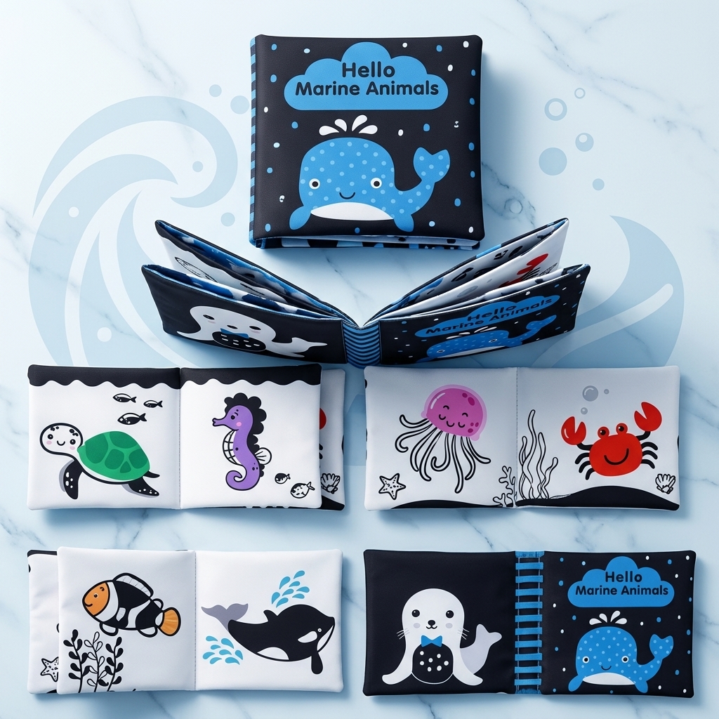 Hello Marine Animals Fabric Cloth Book - Image 2