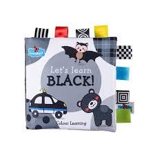 Let's Learn Black Fabric Cloth Book