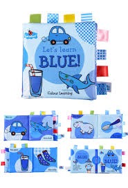 Let's Learn Blue Fabric Cloth Book - Image 2