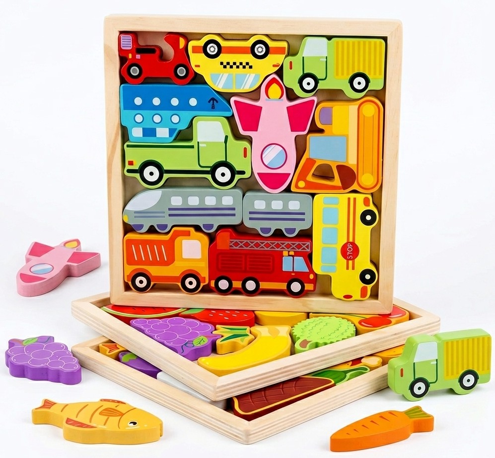 3D Wooden Puzzle with Chunky Parts