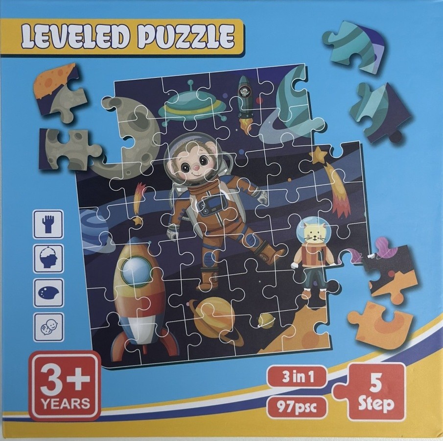 Space Theme Magnetic Leveled Puzzle 3-in-1